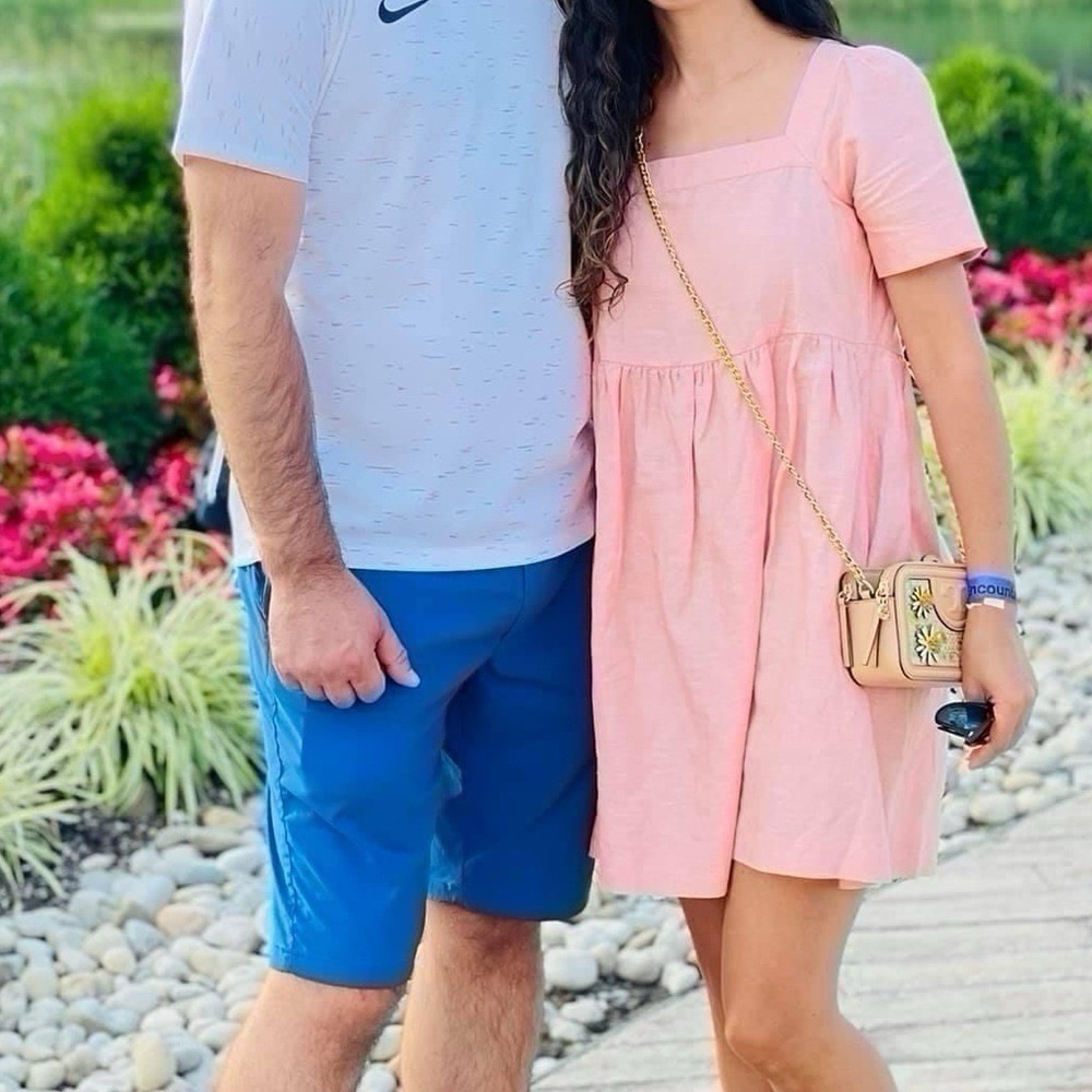 Madewell Squareneck Linen Mini Dress